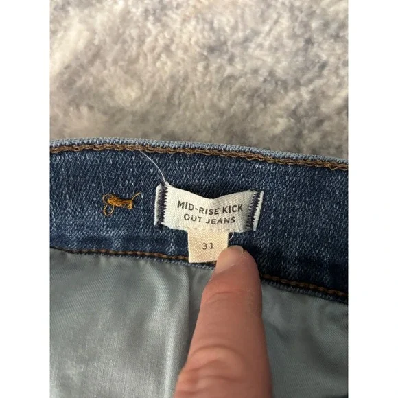 Madewell Mid Rise Kick Out Jeans Women's 31 Blue Denim Medium Wash Flare (33x28) - Picture 9 of 13